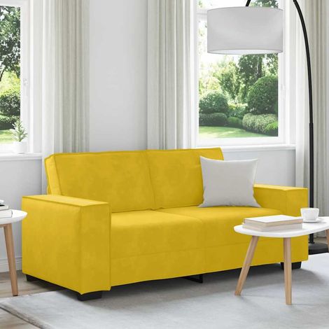 vidaXL Canapé 2 places jaune velours 180 x 78 x 84 cm (1/5)