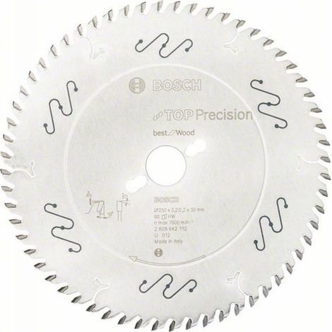 Lame de scie circulaire Top Precision, idéale pour le bois, 250 x 30 x 3,2 mm, 60