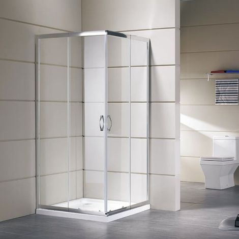 Box doccia in vetro con 2 ante scorrevoli modello DALIA 80x80xH190 cm