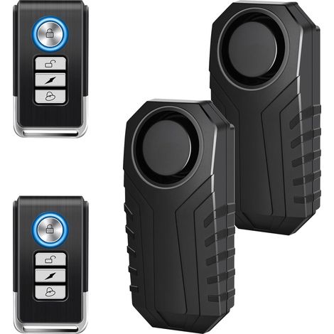 Lot de 2 Alarme Vélo, Capteur 3D, Volume Réglable, Télécommande 50m, IP55, Pour Scooter Moto (1/5)