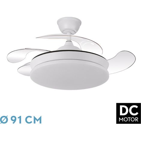 Ventilador de techo DC "Tridente Mini" regulable con mando a distancia (59W 3CCT 6980lm) color blanco (1/3)