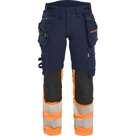 Pantaloni da lavoro elasticizzati 4D alta visibilità donna 7025 - Blu navy/Arancione M - FR(42) - SE(C40) - Norme