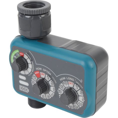 Minuteur d'arrosage automatique et manuel à 3 cadrans, débit de 21 L/min, IP54, avec temporisation en cas de pluie, pour l'irrigation du jardin. (1/5)