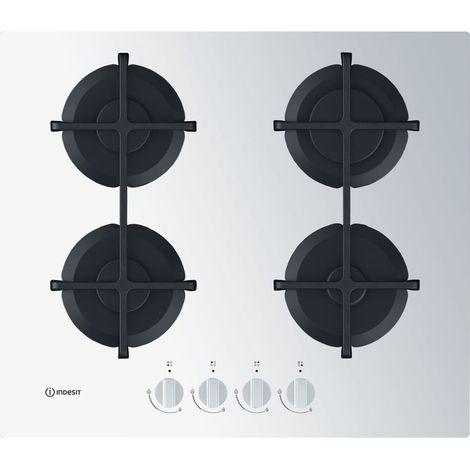 Indesit Piano cottura a gas ING 61T/WH - ING 61T/WH. Colore del prodotto: Bianco, Posizionamento dell'apparecchio: Da incasso, Dimensione della larghezza del piano cottura: 59 cm. Ti... - 869991590140 (1/10)