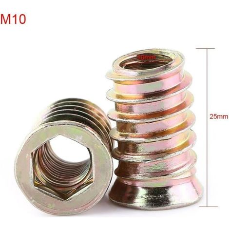 Confezione da 20 dadi esagonali in lega di zinco M10, assortimento di dadi filettati in lega di zinco (M10x25mm)
