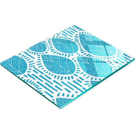Dekoratives Küchenschneidebrett aus Glas mit Retro-Baummotiven, 60 x 52 cm (1/5)