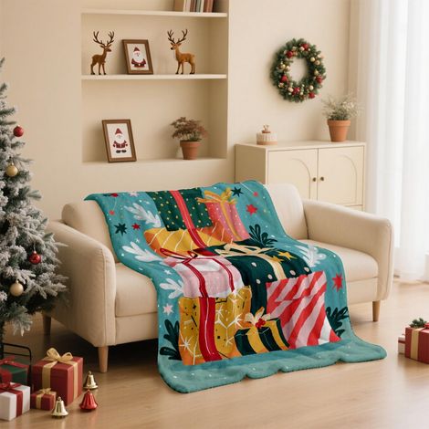 Plaid De Noël - Flanelle Polyester - 130 x 100 cm - Décoration Festive Pour Canapé Chambre - 1 Pièce (1/5)