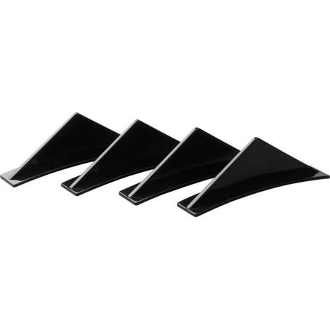 4-teiliger Heckstoßstangen-Spoiler-Diffusor, Heckstoßstangenflügel mit Schrauben, Haifischflossen-Heckspoiler, verschleißfester Chassis-Dekorationsflügel (schwarz/gebogen)