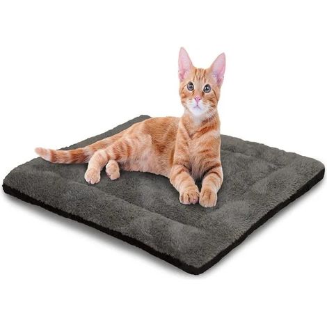 Tapis chauffant auto-chauffant pour chat et chien, tapis chauffant pour chats sauvages et d'intérieur, gris/noir 21 x 17 pouces (1/5)