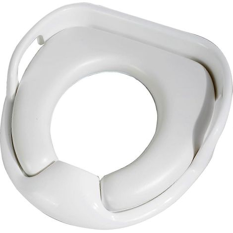 Siège de toilette avec poignée, pour toilettes rondes et ovales (blanc) (1/4)