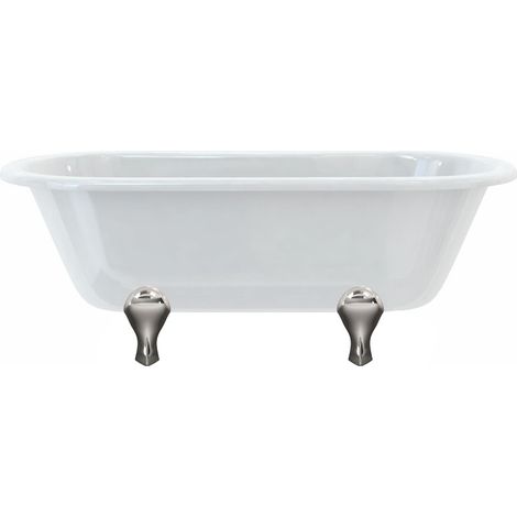 Baignoire îlot WINDSOR Burlington 1700 x 750 x 630 mm avec 4 pieds arqués chromés - Aquatop (1/3)