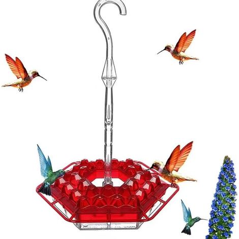 Kolibri-Futterhäuschen, Gartendekoration für den Außenbereich, Futterstellen für Kolibris, Hängendes Kolibri-Futterhäuschen, Vogelfutterhäuschen aus Kunststoff, für Wildvögel (1/5)