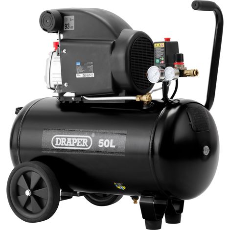 Draper 24981 230V 50L Direct Drive Air Compressor, 1.5kW/2hp (1/4)