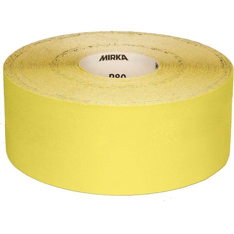 Mirka Yellow Carta abrasiva Rotolo di carta abrasiva / 150 mm x 50 m / P60 / levigatura di legno duro, legno dolce, vernice, stucco, plastica / 1 rotolo (1/5)