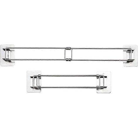 Lot de 2 barres de rangement d'angle pour douche de camping-car - Tige réglable en acier inoxydable pour étagères d'angle, longueur 7-13 pouces (1/4)