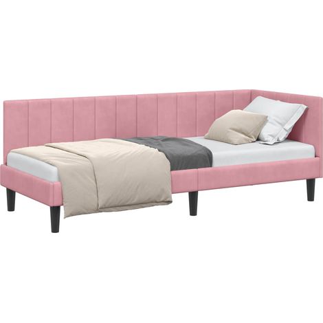 Maison Exclusive - Cornice del letto ad angolo Rosa 80 cm x 200 cm Velluto (1/5)