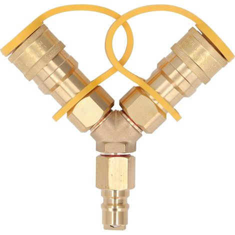 Séparateur en Y à Connexion Rapide 3/8, Remplacement de L'adaptateur de Connexion Rapide au Gaz pour Générateur de Gaz , Chauffage de Terrasse, Four à Pizza (1/5)