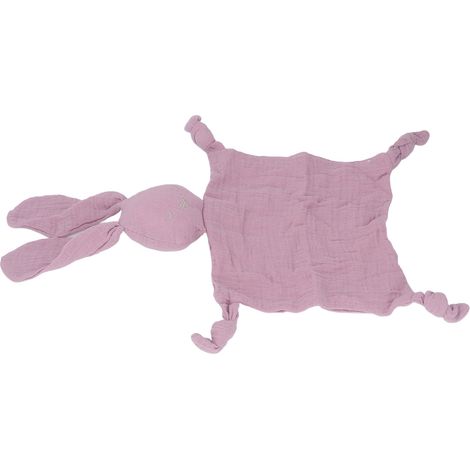 Couverture bébé moelleuse en forme de lapin, double épaisseur, absorbante, douce, lilas clair. (1/5)
