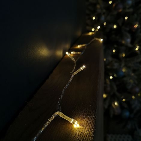20m Battery Operated Indoor Outdoor Christmas String Lights with 200 LEDs in Warm White (1/5)