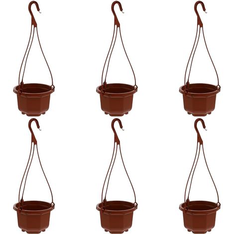 Jardinières suspendues octogonales en plastique CALLARON, base maille (1/5)