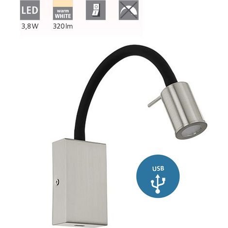 Applique Moderna Tazzoli Acciaio Nichel Satinato Luce Led Integrato 3,8W (1/4)
