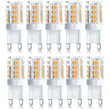royaluxe-Lot de 10 Projecteur LED, lumière décorative LED, ampoule LED G9, 5 W blanc chaud blanc froid, ampoules LED à économie d'énergie, ampoule halogène de rechange, AC 230 V non dimmable (1/5)