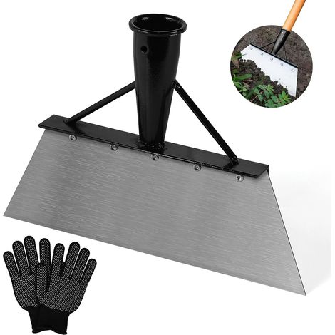 Pala de jardín multifuncional de 26 cm, pala de limpieza de acero al manganeso con guantes, herramientas de jardinería, pala para desherbar musgo y nieve. (1/5)