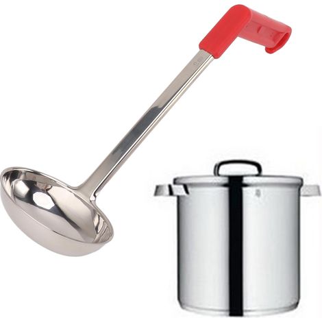 Louche à soupe en acier inoxydable 304 avec manche incurvé, 80 ml (1/5)
