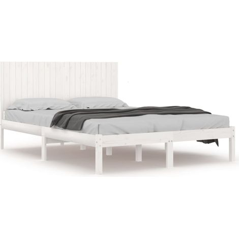 Maison Exclusive - Giroletto senza Materasso Bianco 200x200 cm Legno Massello Pino (1/5)