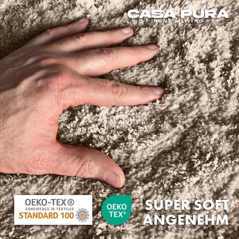 Tapis de bain Sly Uni  Beige crème 95 cm diamètre (1/5)