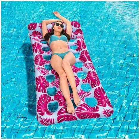 Matelas gonflable pour piscine Hamac d'eau Hamac de piscine Fauteuil flottant portable Hamac gonflable avec poignées Rouge (1/5)