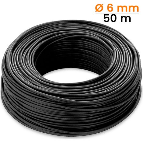 Cavo nero per fotovoltaico, sezione 6 mm, lunghezza 50 metri lineari