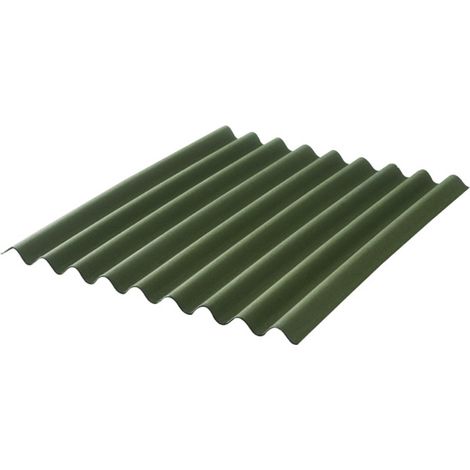 Lastra bitumata ondulata verde 2x0,86 m per copertura tetto