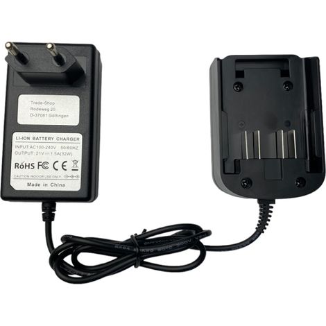 Trade-Shop 18V/20V Li-Ion Akku-Ladegerät inkl. Netzteil für Worx WE270 WE389 WE362, Kress KAB04 KU066 KU211 KU270S KU390 KU520 KU800 (1/2)