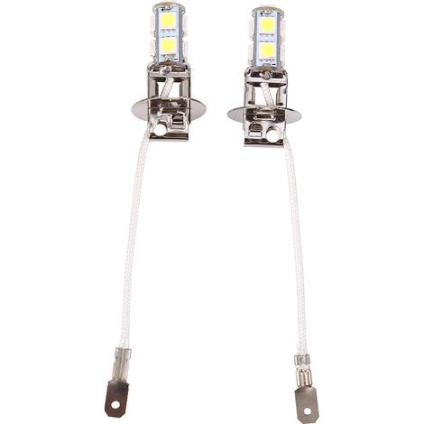 SUNXURY, 2 bombillas LED H3 5050 blancas de 9 SMD tipo xenón para faros antiniebla de coche, 12 V CC, 6500 K (1/5)
