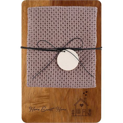 Cadeau de Pendaison de Crémaillère Planche à Découper en Bois Torchon Cuisine Coton Cadeau pour Nouvelle Maison Appartement Cérémonie Clôture (1/5)