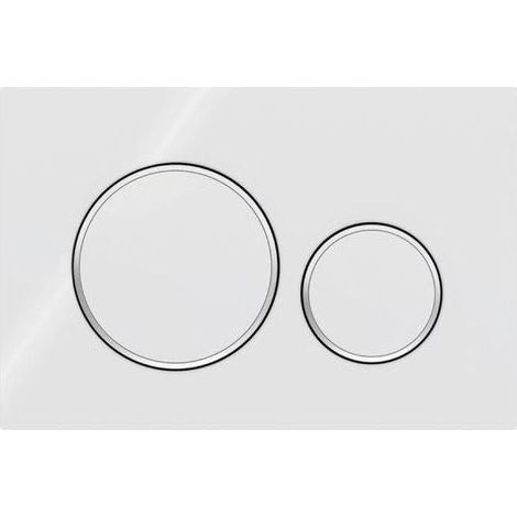 S'applique à la plaque d'actionnement Geberit Sigma20 pour double chasse d'eau : blanc, chrome brillant (115.882.KJ.1) (1/4)