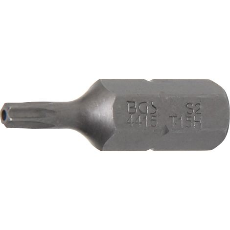 Punta  longitud 30 mm  entrada 8 mm (5/16")  perfil en T (para Torx) con perforación T15