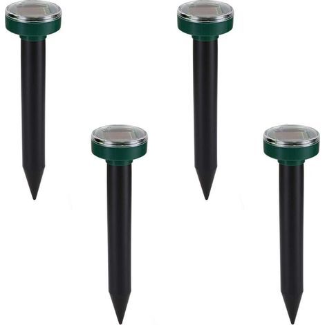 Répulsif taupe solaire 4-Pack Répulsif taupe ultrasonique Chasse taupe solaire intelligente Combine les sons et le chargeur solaire étanche pour le jardin extérieur (1/5)