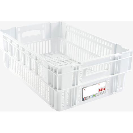Caisse Ajourée Empilable Emboitable 600 x 400 x 197 mm HACCP - 37 L - Gilac