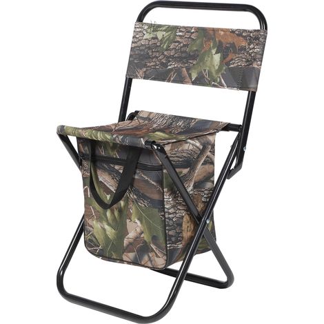 Chaise Pliante D Extérieur Camouflage Feuilles Chaise de Camping Portable Légère avec Dossier Confortable et Compacte pour Randonnée (1/4)