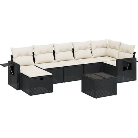 Maison Exclusive - Set de sofás de jardín 8 piezas y cojines ratá (1/4)