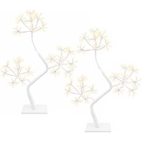 S-Shape LED Christmas Tree 2 pcs White 18 x 18 x 45 cm Steel vidaXL (1/5)