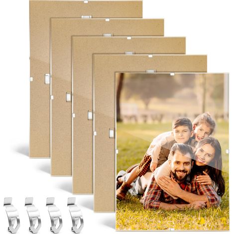 Lot de 5 cadres photo A4 sans cadre (21 x 29,7 cm), modernes, pour photos, posters et certificats, design simple, pour galerie et bureau (5) (1/5)