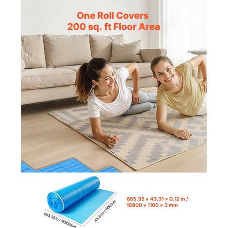 Sous Couche Parquet, 18,6 m², Sous-couche Isolante, Épaisseur 3 mm, avec Mousse EPE, Film PE Imperméable, Insonorisation Anti-humid… (1/5)