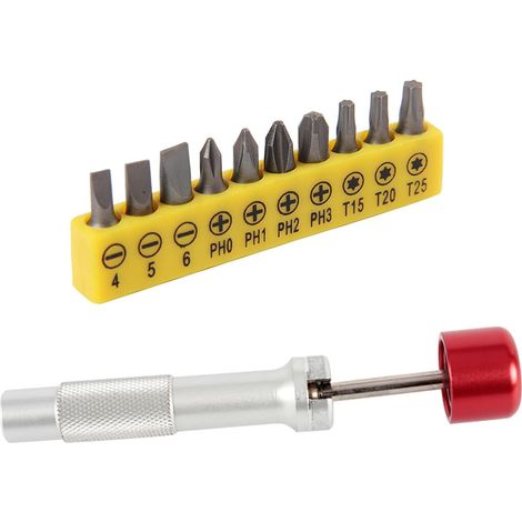 Embout de tournevis multifonction avec poignée en aluminium 4/5/6/PH0/PH1/PH2/3/20/25 Tête 180 degrés (1/5)