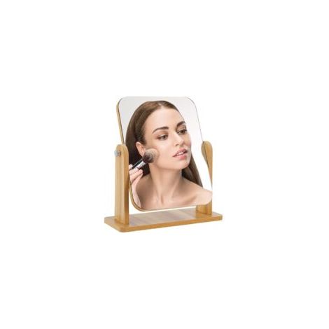 Miroir de Table Bois 22 X 17 CM, Pivotant sur Pied, pour Chambre et Coiffeuse, Bureau et Salle de Bain (1/5)