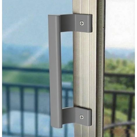 aluminium poignée de porte de cabinet de salle de bains de balcon coulissant (gris) (1/5)