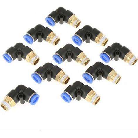 Lot de 10 raccords rapides pneumatiques 8mm – Connecteurs en laiton pour tuyaux – Haute pression jusqu'à 1,32 Mpa – Installation facile 360° - 10pcs (1/5)
