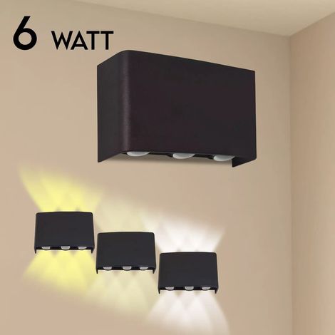 Applique LED  6w\8w Doppia Luce IP65 per Interni ed Esterni Black 6W
